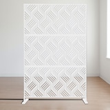 thumbnail of Pannello Decorativo in Metallo, separe divisorio da Esterno o Interno, Pannello frangivista, separé paravento in Acciaio, Design moderno -Bianco/Trama