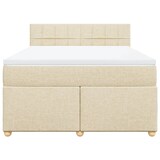 thumbnail of vidaXL Boxspringbett mit Matratze Creme 160x200 cm Stoff