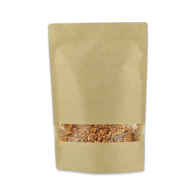 MONOUSO - Saco DoyPack Kraft Fecho Zip e Janela 20+10x30cm (50 Uds)