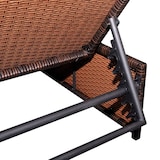 thumbnail of Sillas de jardín reclinables con mesa 2 uds ratán PE marrón