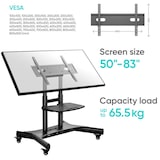 thumbnail of ONKRON Soporte TV con Ruedas y Altura Ajustable, Inclinación 90°, para TVs de 50-83", hasta 70 kg, VESA hasta 800x500, TS1380-B Negro