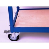 thumbnail of Transportwagen Professional 250 KG, 1 Schiebebügel, 100x50 cm, RAL 5017 blau(Transporthilfe mit Lenkrollen) (Paketwagen Lagerwagen Handwagen