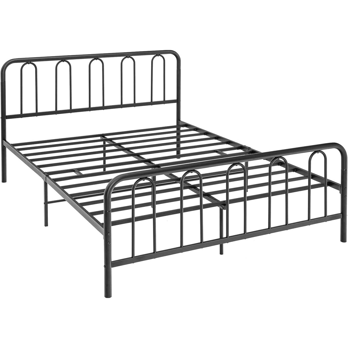 COSTWAY Metal Bedframe voor 200 x 160 cm Matras, Dubbel Bedframe, Bedframe met Lattenbodem, Opslagruimte onder Bed