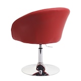 thumbnail of Chaise de salle à manger HWC-F19, chaise de cuisine chaise pivotante fauteuil de détente, pivotante réglable en hauteur ~ similicuir rouge