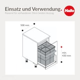 thumbnail of Hailo Abfallsammler 10000224 Triple XL 500 18/13/13/D dunkelgrau