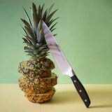 thumbnail of Arcos Cuchillo Rocking Santoku Cuchillo Asiático, Hoja Acero Inoxidable Forjado NITRUM 170 mm, Mango Polioximetileno (POM), Color Negro (Filo Seda)