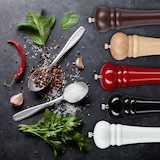 thumbnail of Relaxdays Pfeffermühle Holz, Keramikmahlwerk, groß, HxBxT: 40 x 6 x 6 cm, klassisches Design, schokobraun