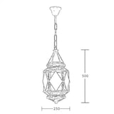 thumbnail of Farol Granadino Cristal Rombo Opal 50cm