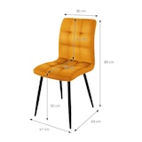 thumbnail of Esszimmerstuhl 4er Set Senfgelb Samtbezug mit Metallbeinen inkl. Montagematerial