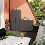 thumbnail of Opbergkast Antraciet 2 deuren 3 verstelbare planken 68 x 37 x 169cm - Garage Waskast Artplast