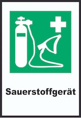 thumbnail of Sauerstoffgerät A6 (105x148mm) Schild