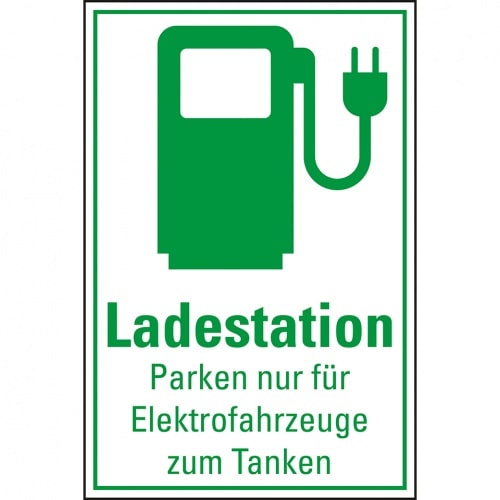 Schild I Hinweisschild Ladestation Elektrofahrzeug, mit Piktogramm, Kunststoff, 200x300mm