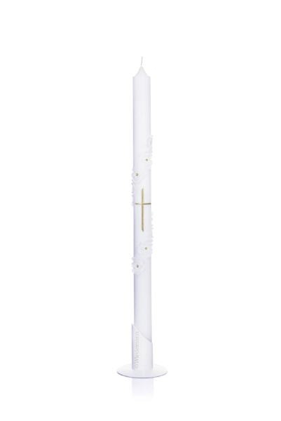 Wiedemann Kerzen Taufkerze Jungen verziert 500 x 30 mm, mit individueller Namensverzierung
