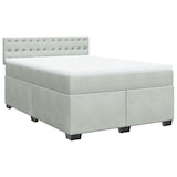 thumbnail of vidaXL Boxspringbett mit Matratze Hellgrau 140x190 cm Samt