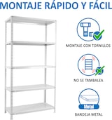 thumbnail of SimonRack Estantería Metálica con tornillos 2000x1100x400 mm, 5 Alturas, 90 kg de Punto Flexión, Blanco - Comfort