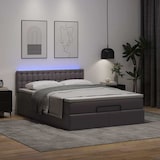 thumbnail of vidaXL Ottoman-Bett mit Matratzen & LEDs Grau 140x190 cm Kunstleder