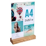 thumbnail of Exacompta 84258D 10x Tischaufsteller mit Holzsockel A4 Hochformat - Kristall