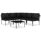 thumbnail of vidaXL 6-tlg. Garten-Lounge-Set mit Auflagen Schwarz PVC
