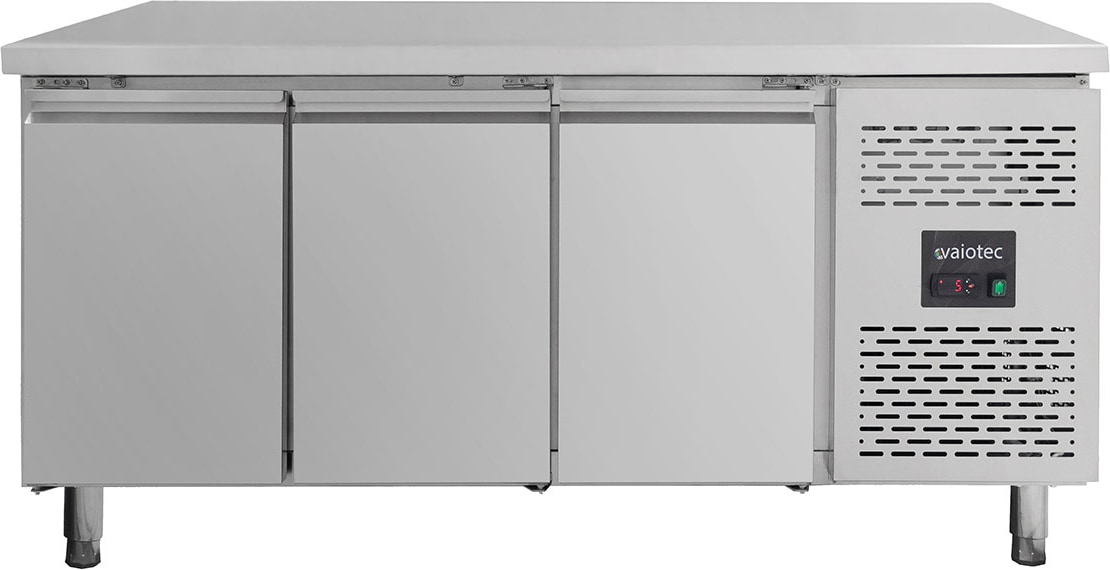Mesa refrigerada de 3 puertas, acero inoxidable, refrigeración por aire, 85 x 179.5 x 70 cm, GN1/1, 310 W, EASYLINE, 417L, 10007 Vaiotec