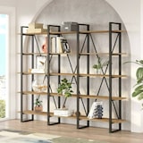 thumbnail of Dmora Libreria Dangelin, Scaffale da ufficio, Mobile portalibri, Biblioteca, 220x34h180 cm, Quercia