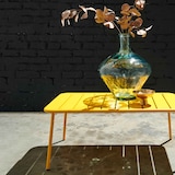 thumbnail of Table basse de terrasse acier jaune 90 x 50 cm