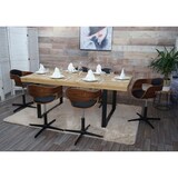 thumbnail of 6er-Set Esszimmerstuhl HWC-H46, Stuhl, höhenverstellbar Drehmechanismus Bugholz FSC® ~ Walnuss-Optik Kunstleder schwarz