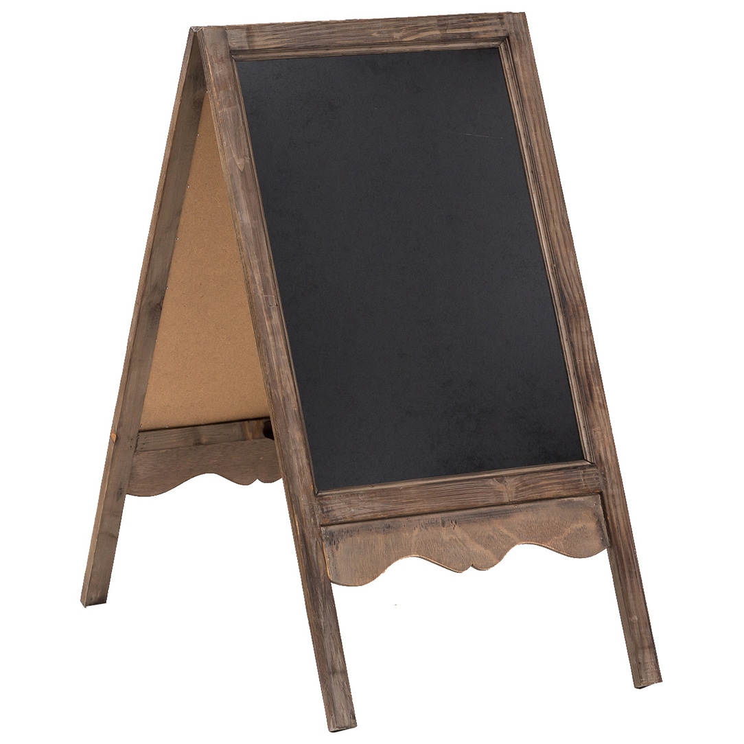 Biscottini Tafel - Staffelei - Wandtafel - Doppelseitige Tafel aus Holz - Tafel beschreibbar mit Kreide - Tafel für Innen und Außen