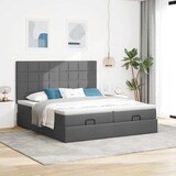 thumbnail of vidaXL Ottoman-Bett mit Matratzen Dunkelgrau 160x200 cm Stoff