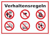 thumbnail of Schild Verhaltensregeln Verbote A2 (420x594mm)