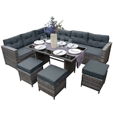 thumbnail of Polyrattan Hoekmeubelset – Grijs
