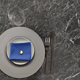 thumbnail of RestooTab - Stehtisch Versailles Ø70cm Dekor schwarzer marmor kanten messingfarben