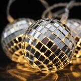 thumbnail of Discokugel Lichterkette 10 kleine Spiegelkugel für Deine Party Batteriebetrieb