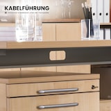 thumbnail of bümö manuell höhenverstellbarer Schreibtisch 160x80 cm in Buche - PC Tisch höhenverstellbar & groß, höhenverstellbarer Tisch Büro, großer