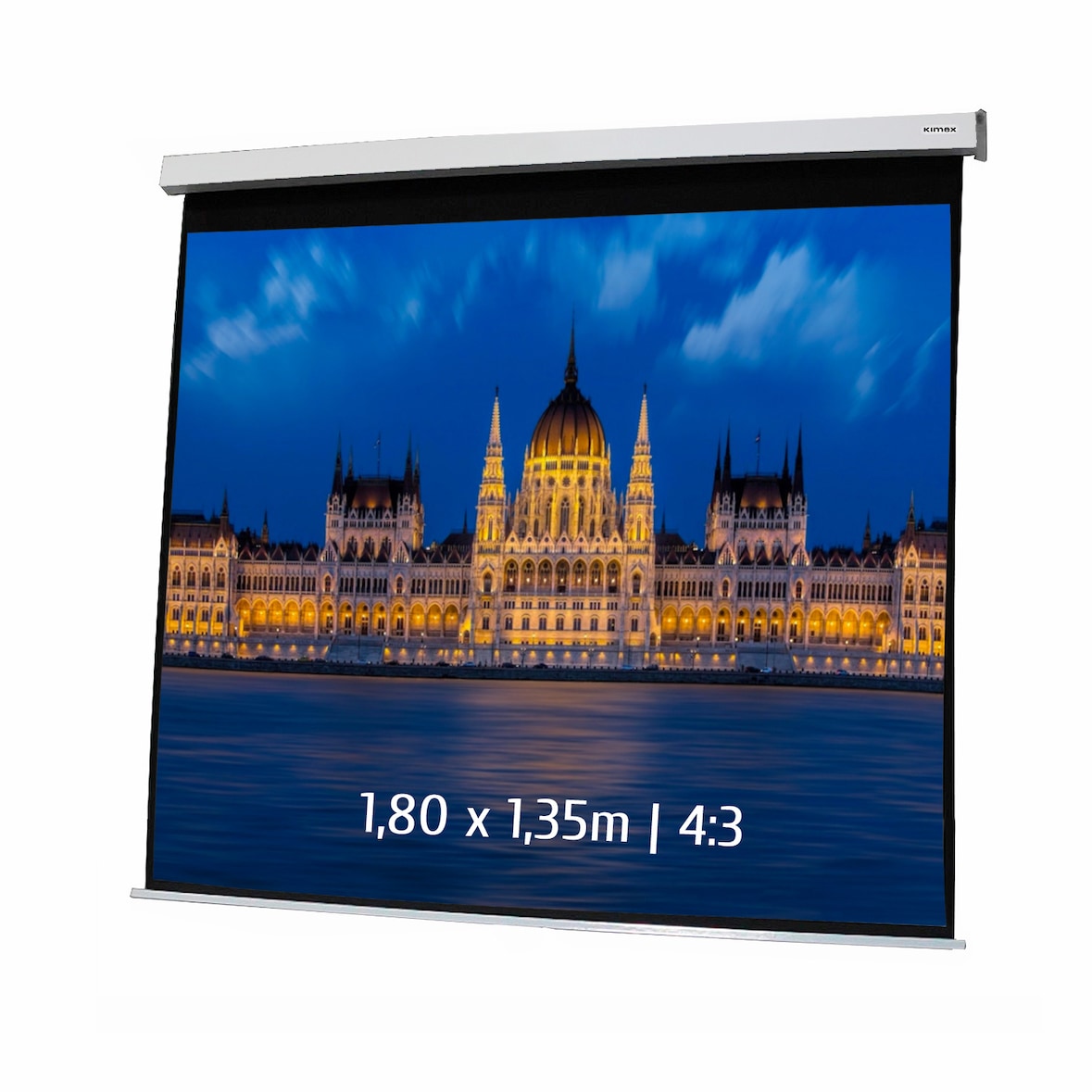 KIMEX - Motorleinwand 1,80 x 1,35m - 4:3-Format