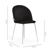 thumbnail of Set aus 2 Innenstühlen aus Samt, gepolstert, mit Metallbeinen, elegantes Design für Esszimmer, Bar und Restaurant – Sara – Schwarz/Silber