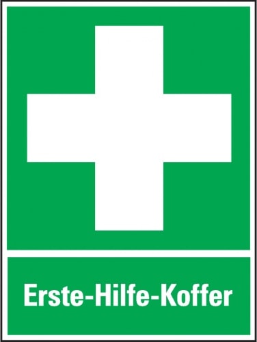 Schild I Rettungszeichen-Kombischild Erste-Hilfe-Koffer, ASR/ISO, Kunststoff, 300x400mm
