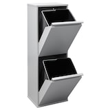thumbnail of ARREGUI Basic CR202-B Cubo de basura y reciclaje de acero de 2 cubos, mueble de reciclaje, 2 x 17 L (34 L), gris claro