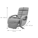 thumbnail of Relaxsessel HWC-L11, Design Fernsehsessel TV-Sessel Liegesessel, Liegefunktion drehbar, Voll-Leder ~ grau