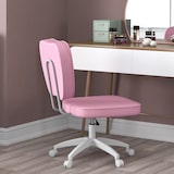 thumbnail of Silla de escritorio tapizada en PU silla de oficina giratoria con altura ajustable sin brazos carga 120 kg 46x59x82-92 cm rosa