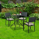 thumbnail of Relaxdays Gartentisch, HBT: 75x61x61 cm, Balkontisch Holzoptik, Kunststoff, Metall, Terrassentisch quadratisch, schwarz