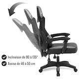 thumbnail of Chaise  Amstrad AMS-309-GREY noir & gris - Coussin lombaire - Tissu en maille respirante