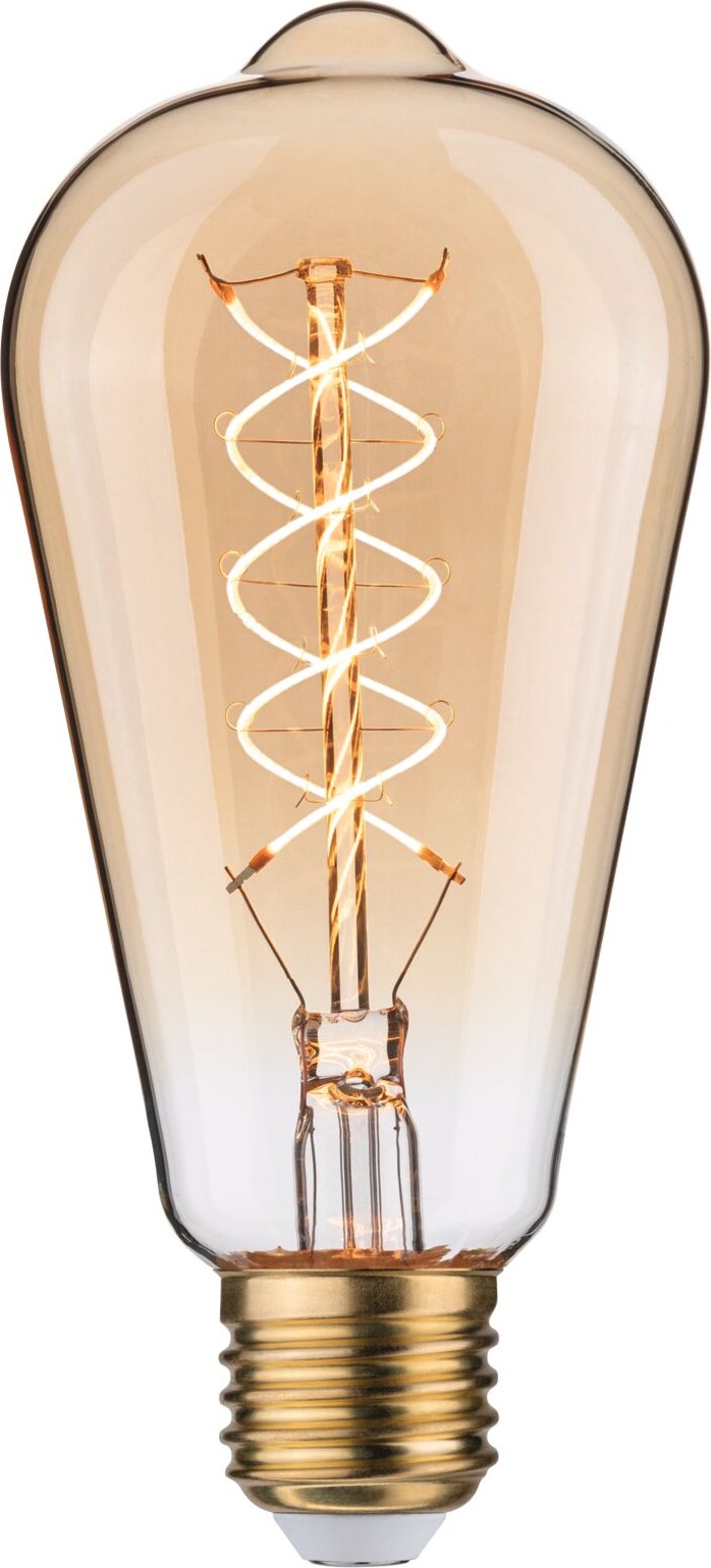Paulmann Rustic Shine Standard 230 V Ampoules LED E27 Filament en forme de S  300lm 4,2W 1800K gradable Doré 29242