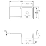 thumbnail of Villeroy&Boch Spülbecken, Küchenspüle Siluet 60 Weiß Alpin 100x51cm, Unterschrankbreite 60 cm