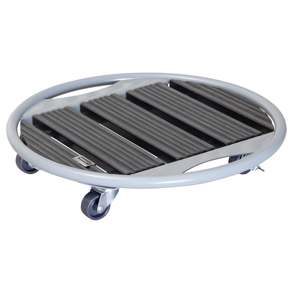 WAGNER Pflanzenroller VENEZIA WPC Ø 38 x 7,5 cm, außen&innen, anthrazit, Softrollen, Bremsen, max. 70 kg - 20707601