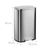 thumbnail of Relaxdays Mülleimer, 50 Liter, Küche, entnehmbarer Inneneimer, Fußpedal, Softclose, Edelstahl, Tretmülleimer, silber