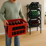 thumbnail of Relaxdays Getränkekistenregal, HxBxT: 109x49x32 cm, 450 kg, 3 Kisten, Stahl, Getränkekistenständer, Kistenregal, schwarz