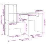 thumbnail of vidaXL Schreibtisch mit Regal Geräucherte Eiche 131,5 x 50 x 106,5 cm
