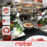 thumbnail of Appareil à fondue chinoise 2 compartiments avec fourchettes et passoires Rotel