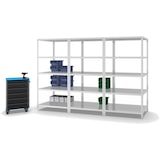 thumbnail of PROREGAL Fachbodenregal Schraubsystem | Grundregal | HxBxT 200x100x80cm | 5 Ebenen | Fachlast 350 kg | Beidseitig nutzbar | Lichtgrau