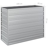 thumbnail of vidaXL Garten-Hochbeet 100x40x77 cm Verzinkter Stahl Silber